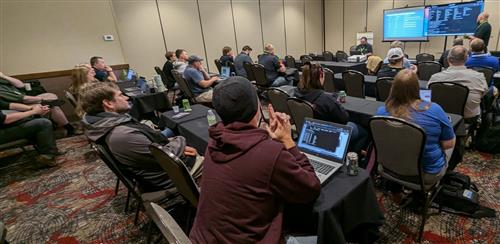View of the crowd of attendees at an IT squared conference session